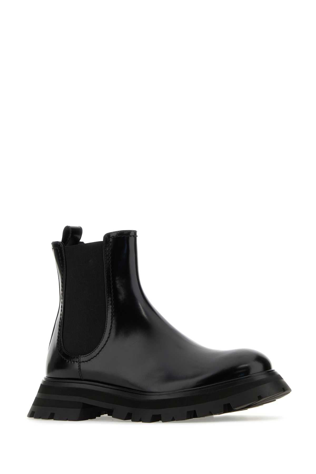 Alexander Mcqueen Women Black Leather Ankle Boots - 2