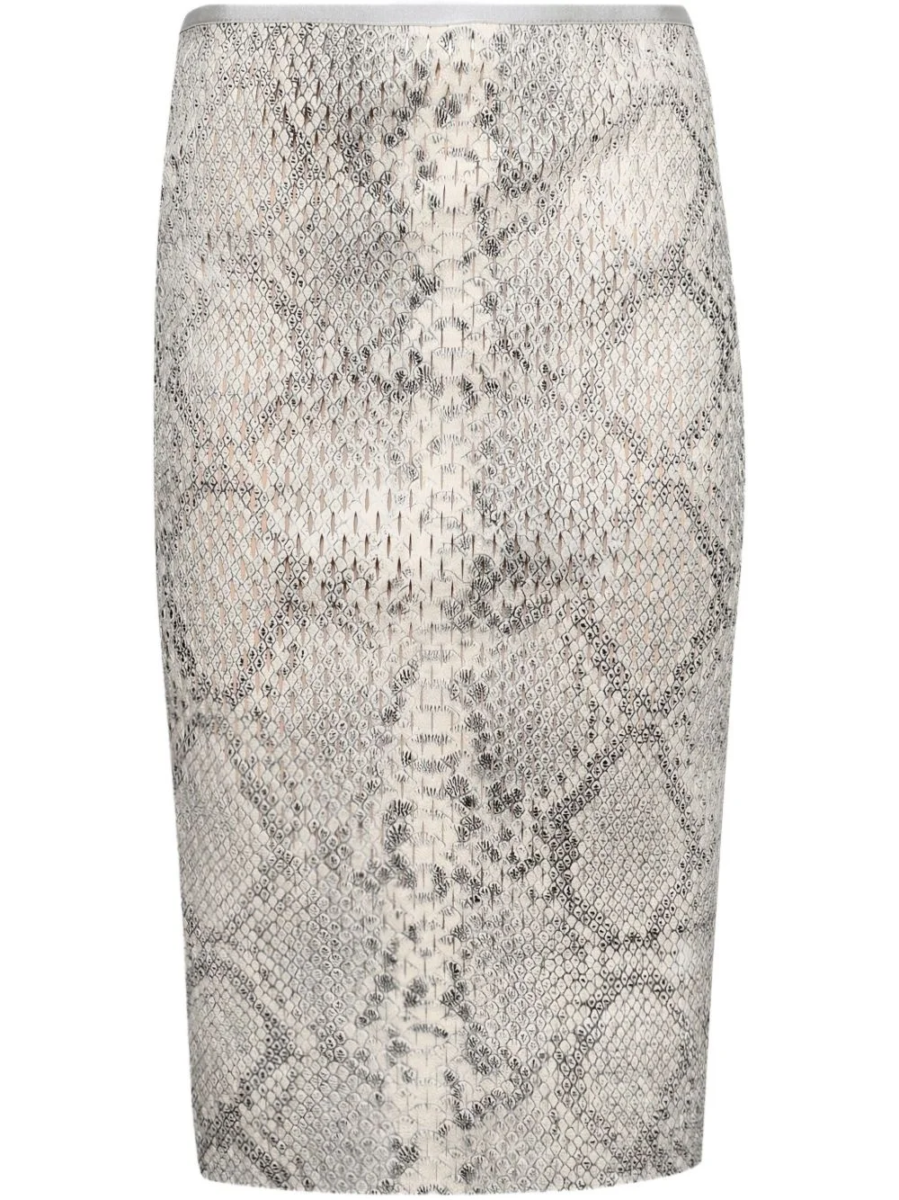 snake-print pencil skirt - 1