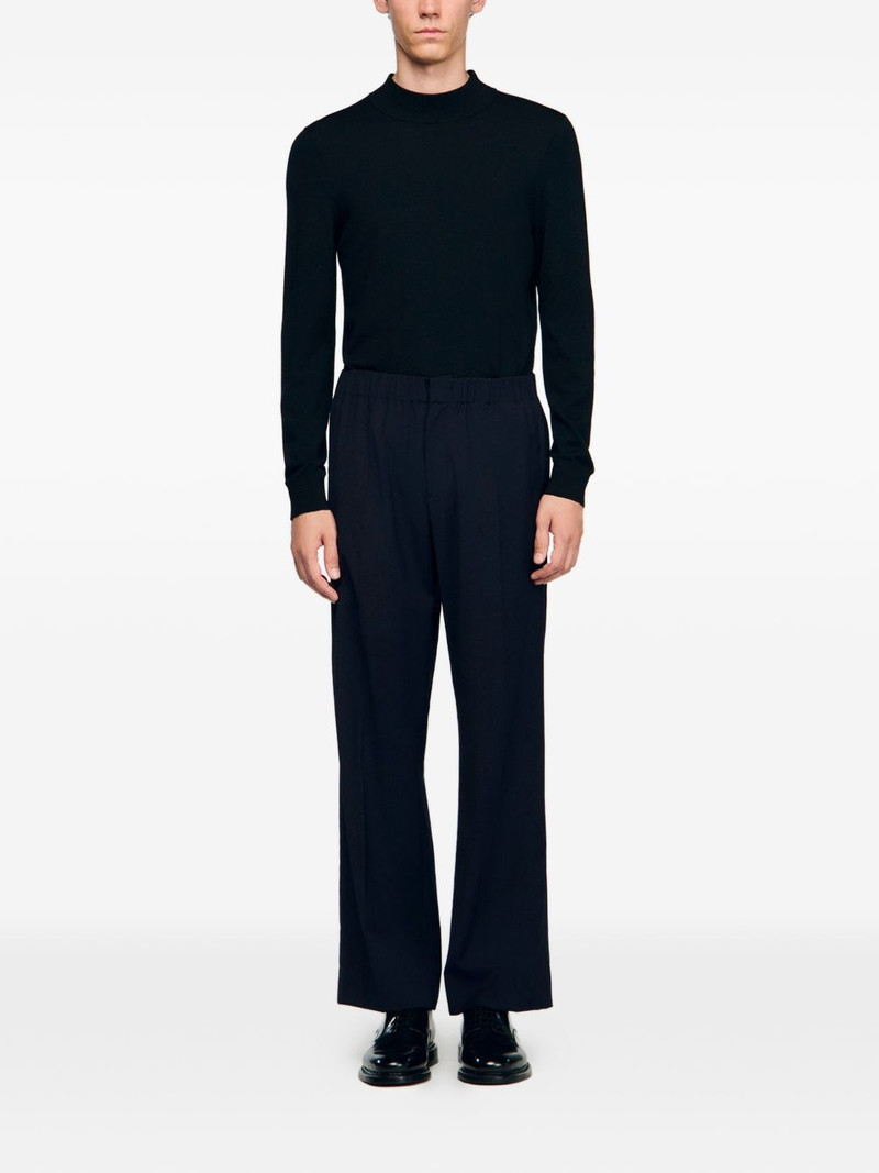 Sandro elasticated-waistband straight-leg trousers outlook