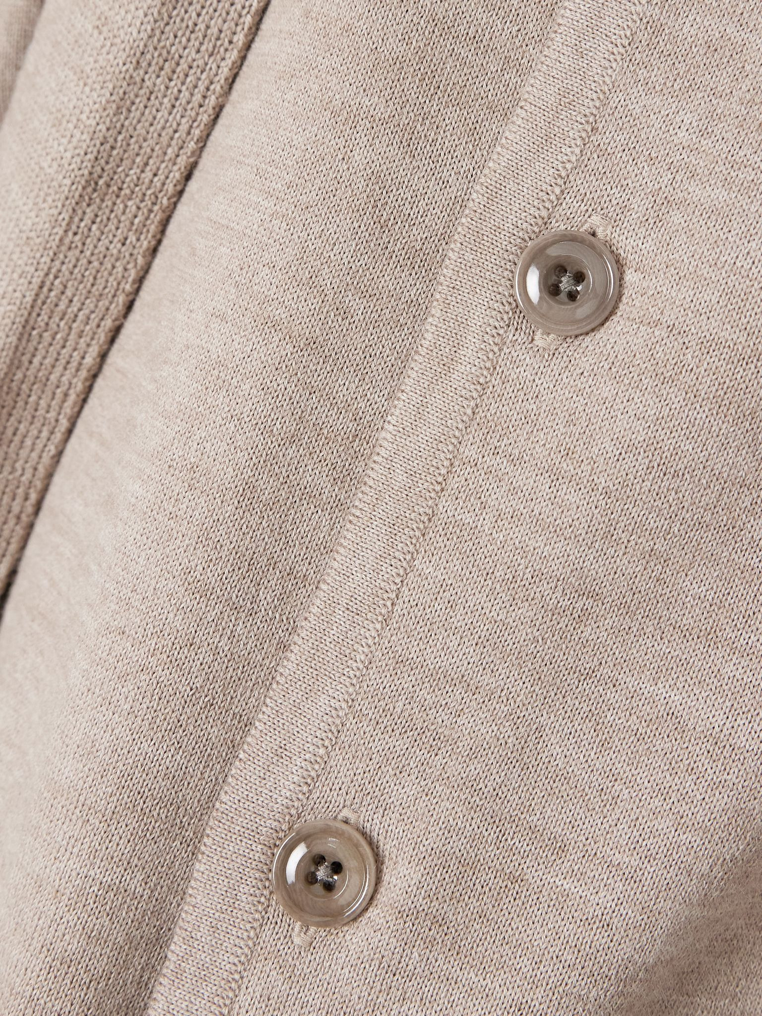 Asymmetric wool-blend cardigan Taupe - 5