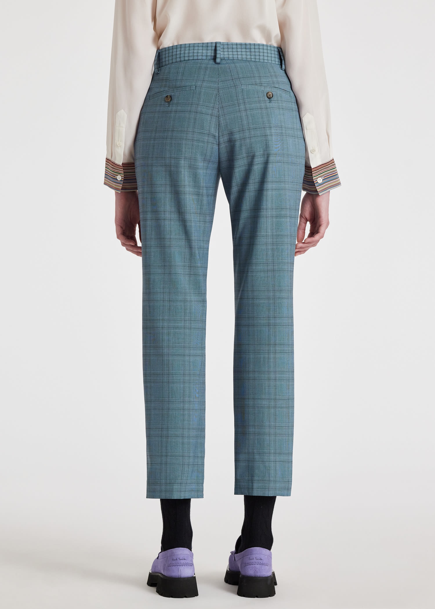 Stretch-Wool Check Pants - 6