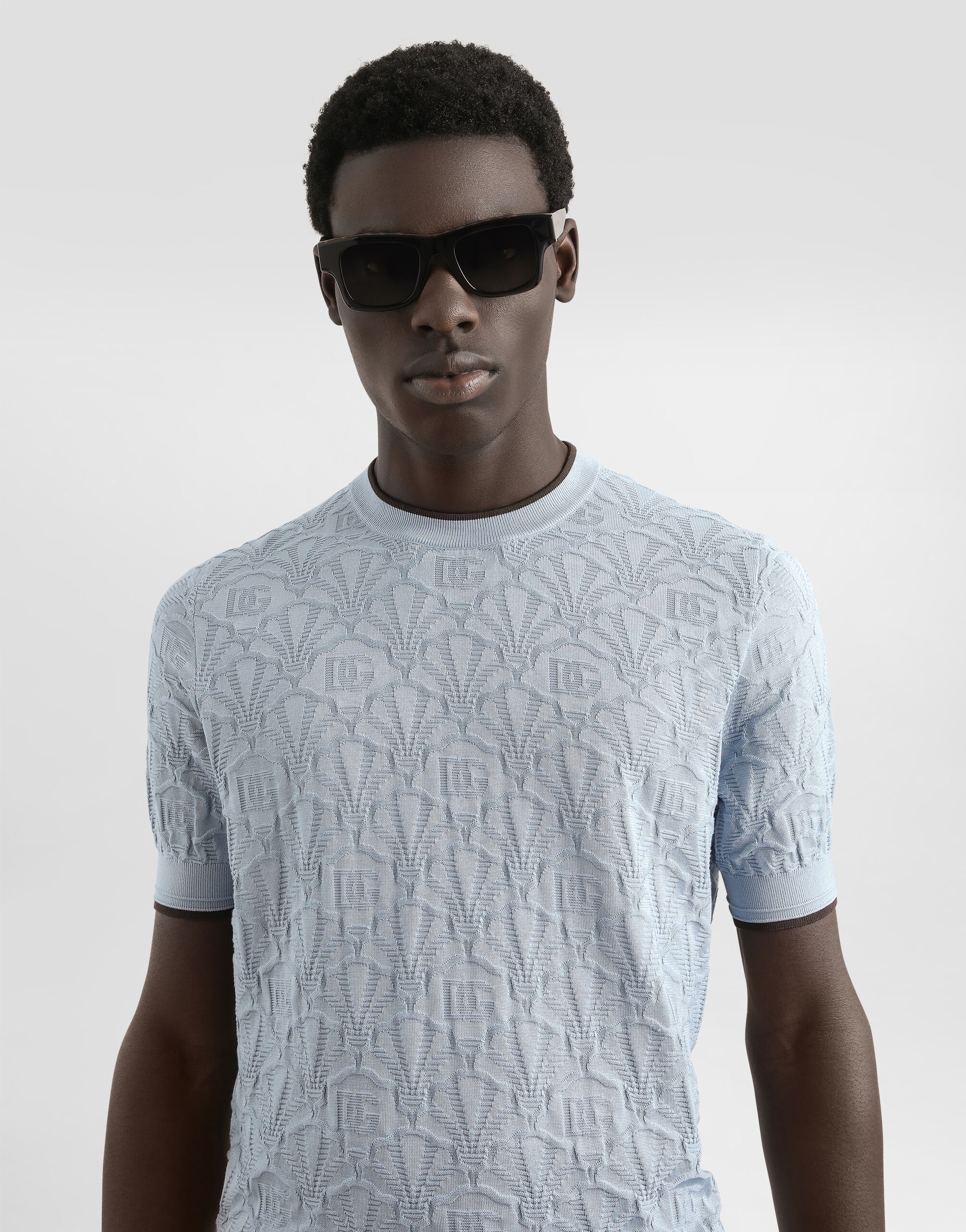 Silk crewneck pullover with logo - 4