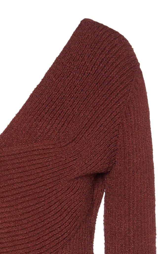 ワンピース BOTTEGA VENETA RIBBED KNIT MINIDRESS WITH STUDS Bottega Veneta Ribbed-Knit Mini Dress brown | modaoperandi