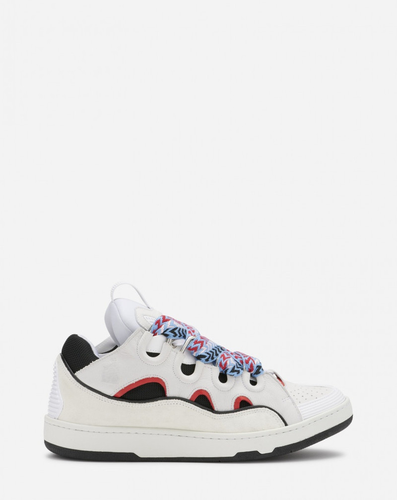 LEATHER CURB SNEAKERS - 1