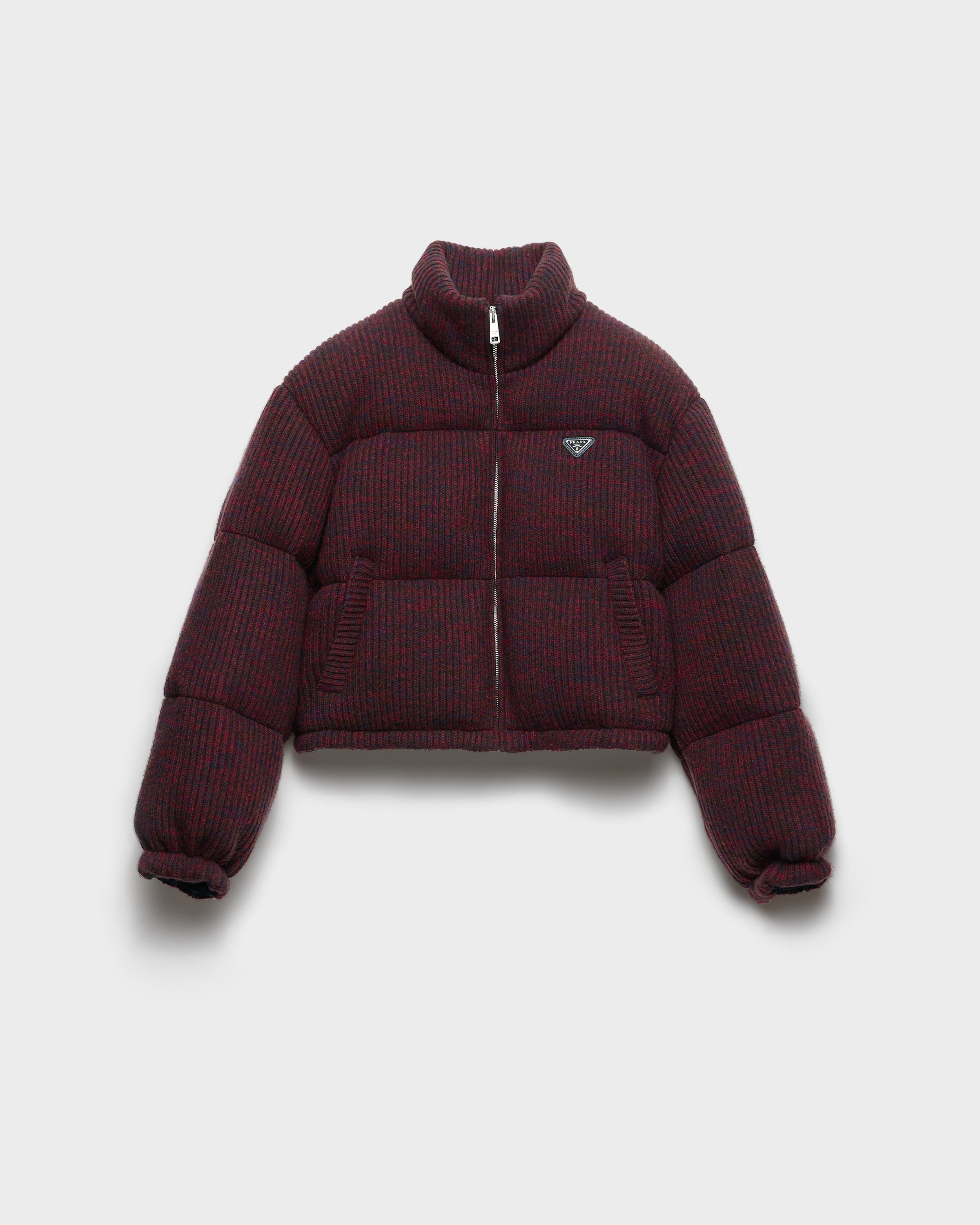 Cropped cashmere and wool down jacket - 1