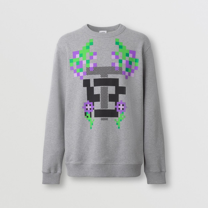Monogram Motif Print Cotton Sweatshirt 1
