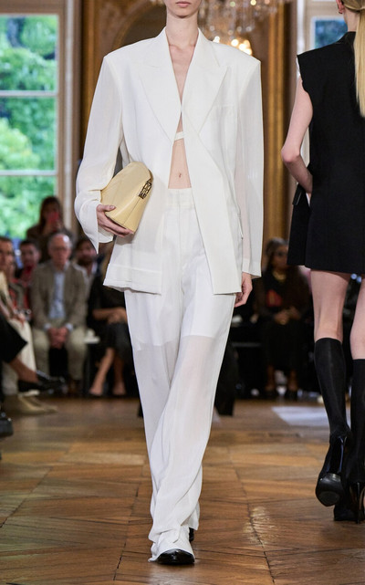 Victoria Beckham Tailored Wool-Blend Blazer white outlook