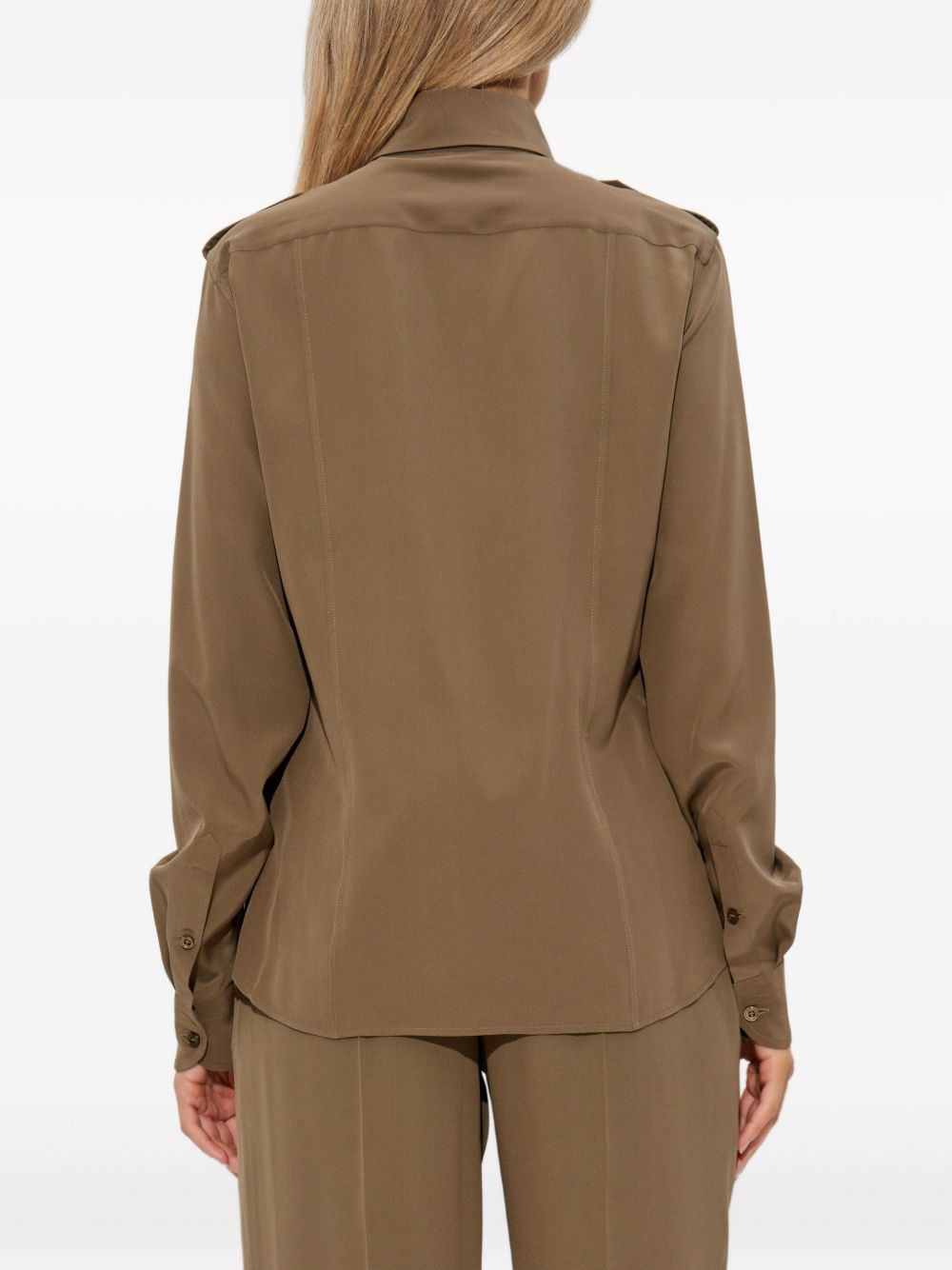 button-fastening flap-pocket shirt - 4