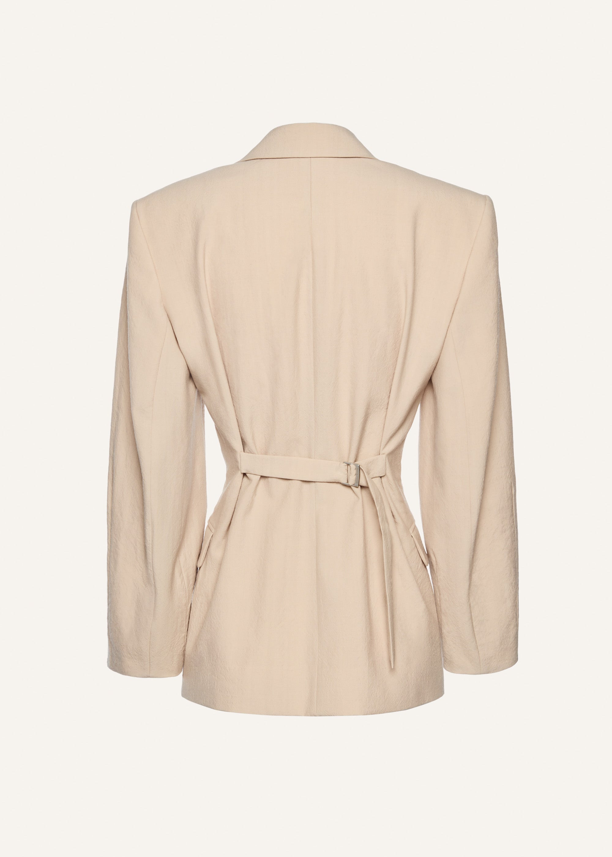 Wool hourglass blazer in beige - 2