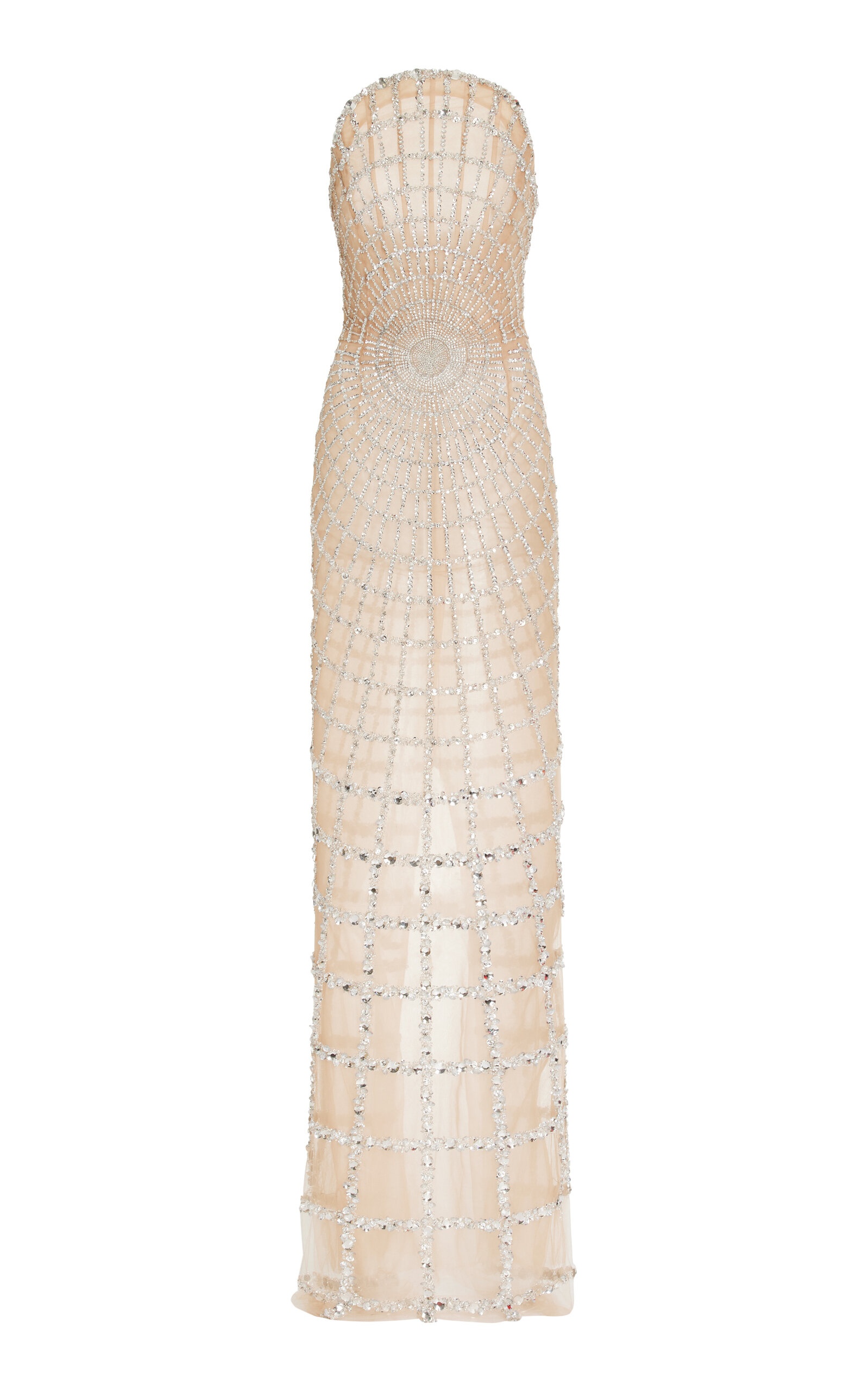 Crystal-Embellished Grid Gown silver - 1