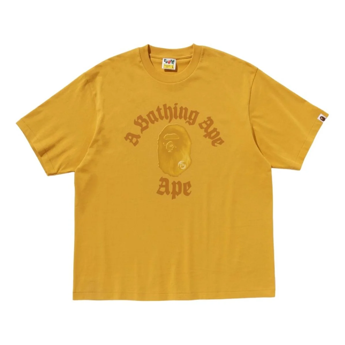 A Bathing Ape Gothic College Relaxed Fit Tee 'Yellow' 1K80-110-349-YELLOW - 1