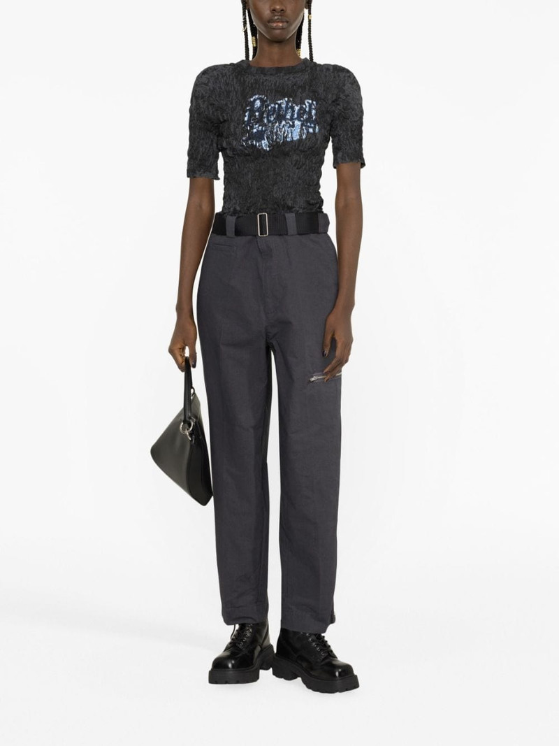 UNDERCOVER zip-detail cotton trousers outlook
