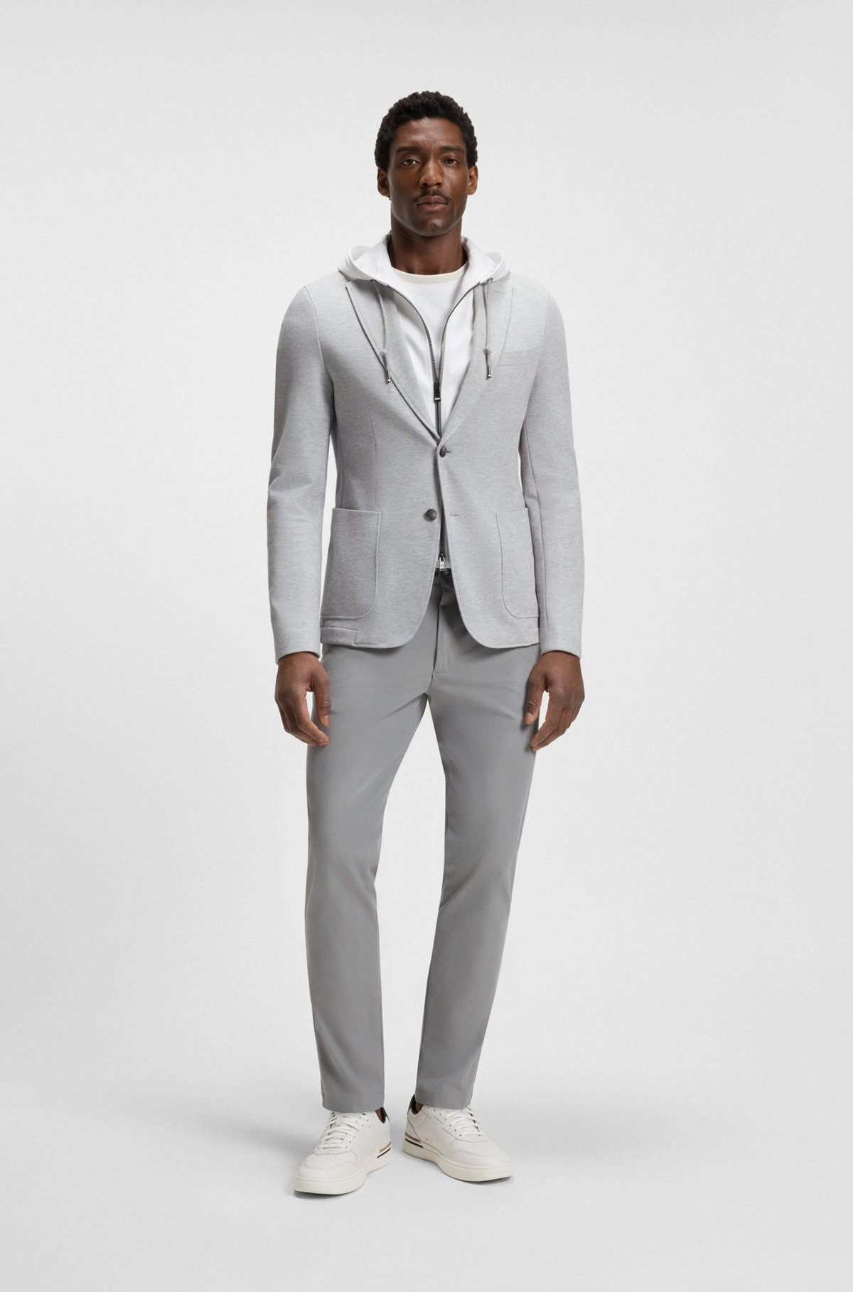 SLIM-FIT JACKET WITH INTEGRATED HOODIE - 3