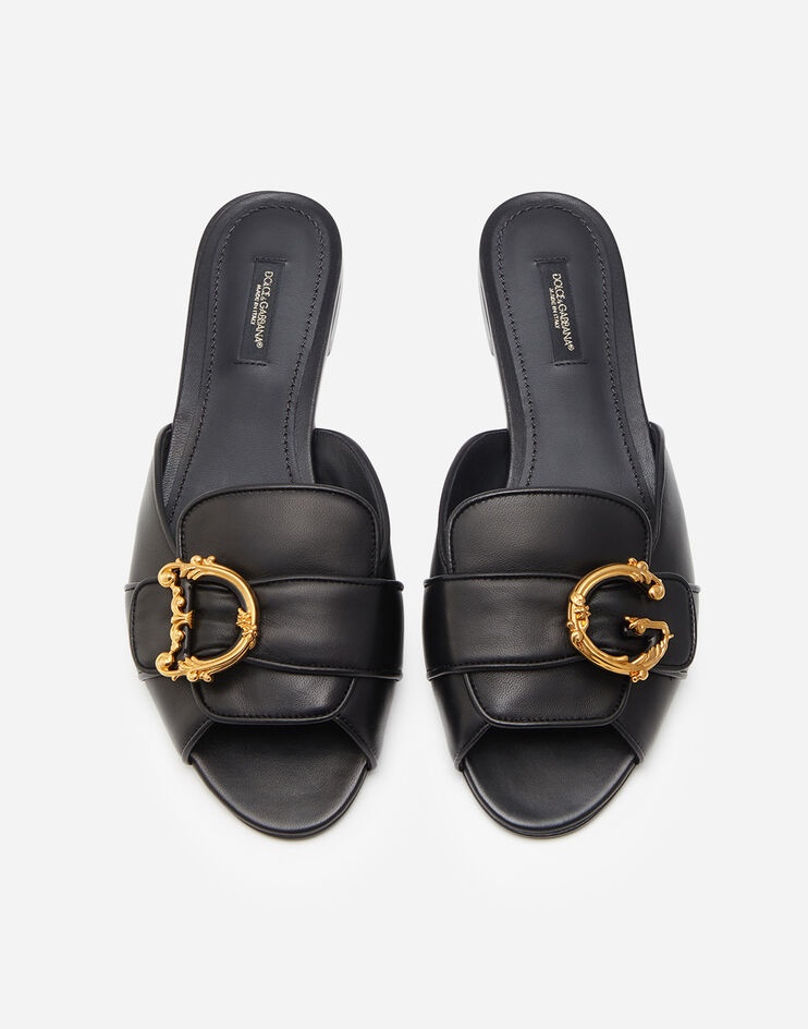 Nappa leather sliders with baroque D&G logo - 4