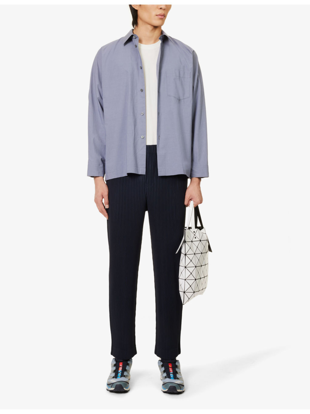 Basic pleated straight-leg regular-fit knitted trousers - 2