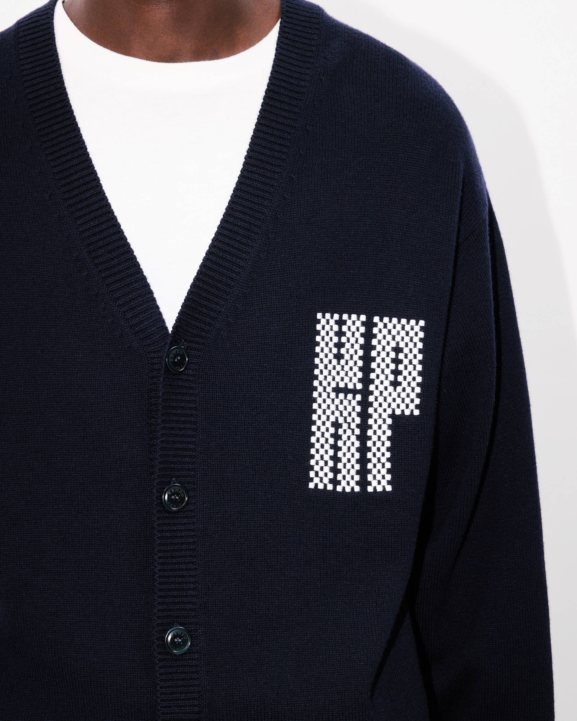 'KENZO Kamon' embroidered cardigan in wool and cotton - 6