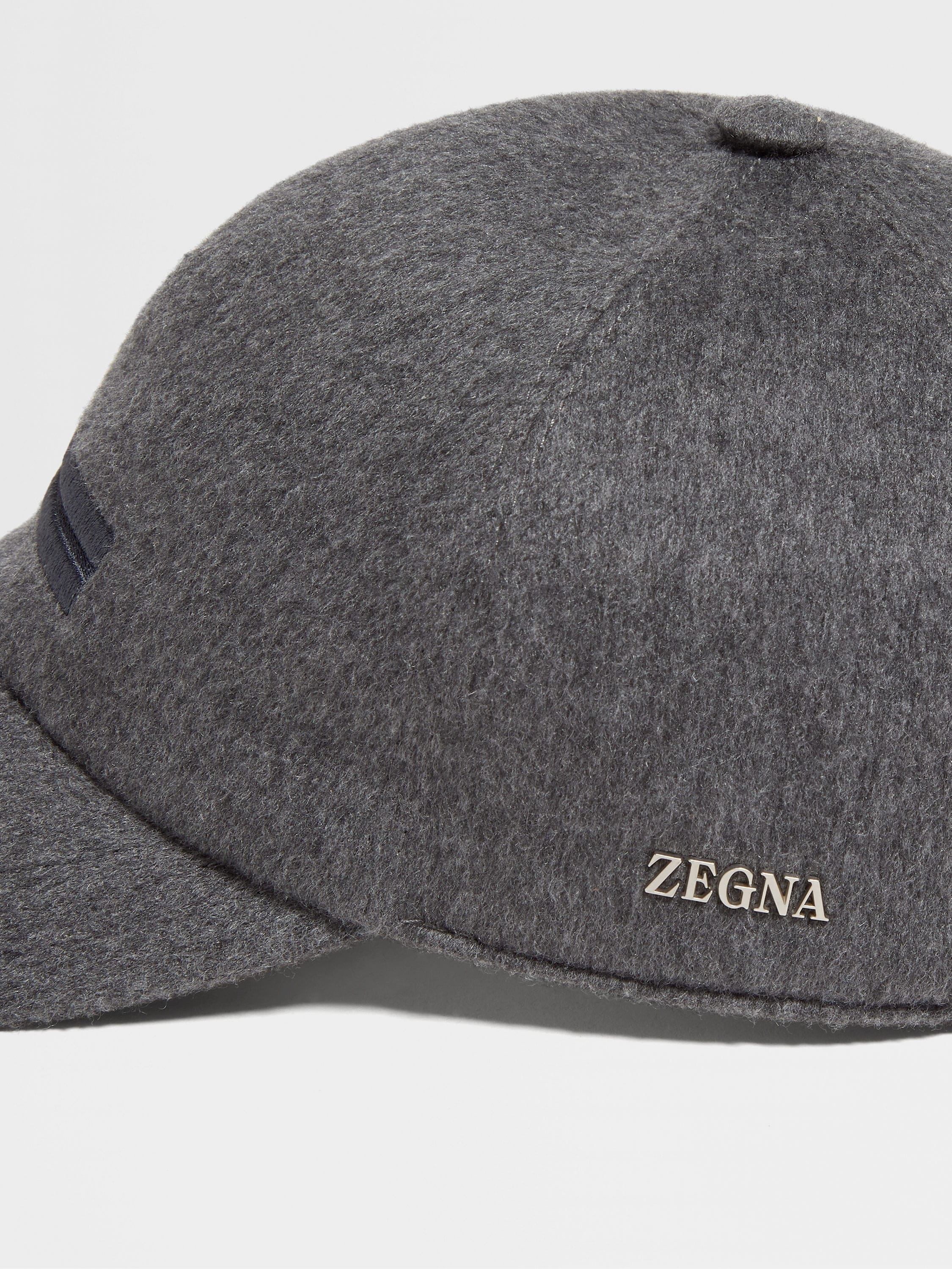 DARK GREY MÉLANGE OASI CASHMERE BASEBALL CAP - 2