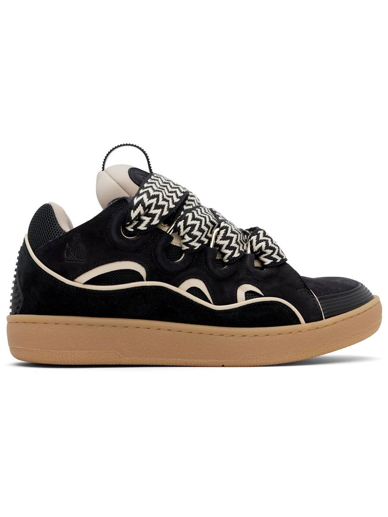 SSENSE Exclusive Black Curb Leather Sneakers 1