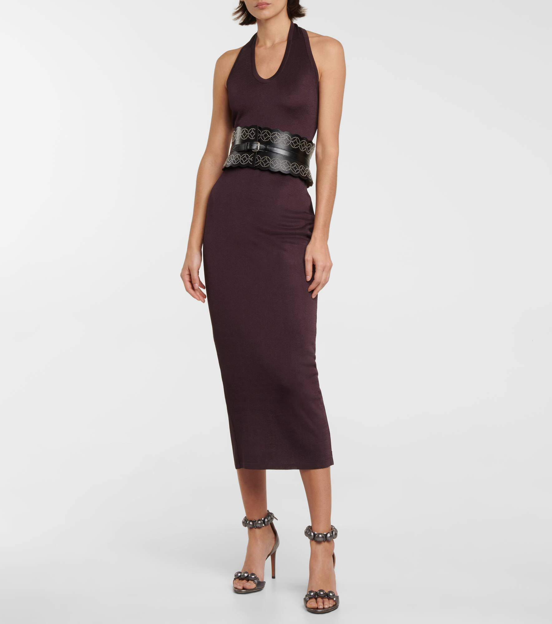 Halterneck knit midi dress - 2