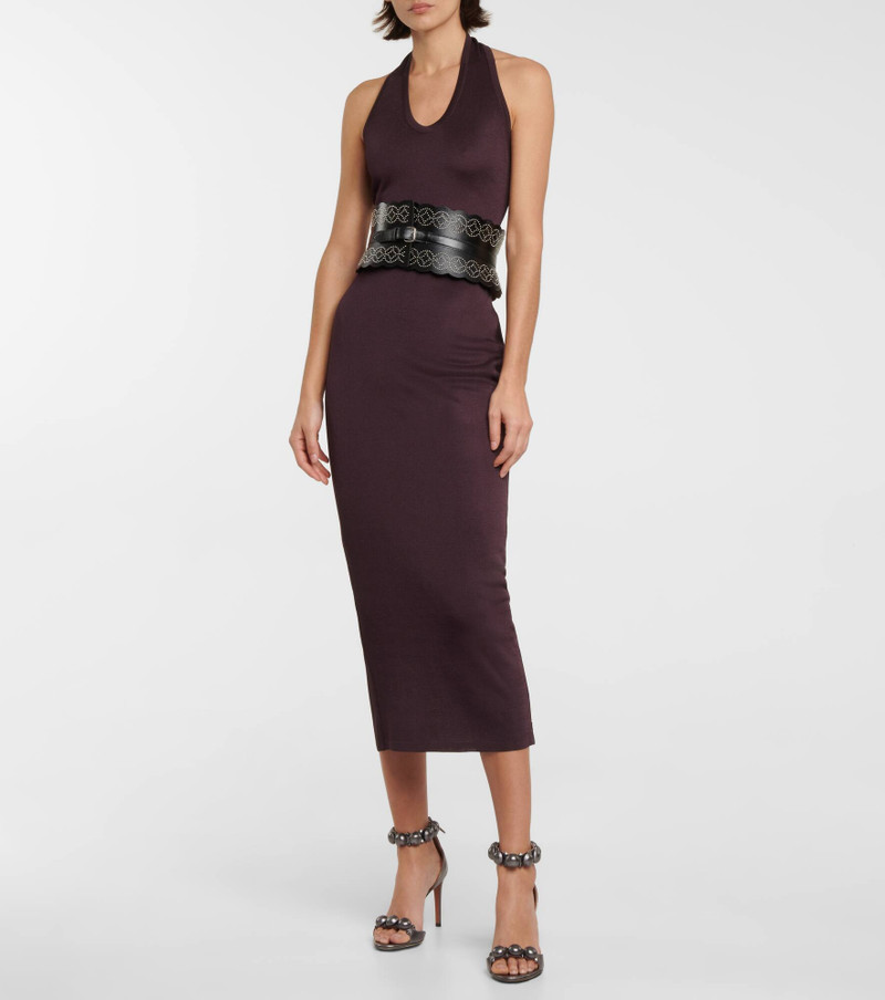 Alaïa Halterneck knit midi dress outlook