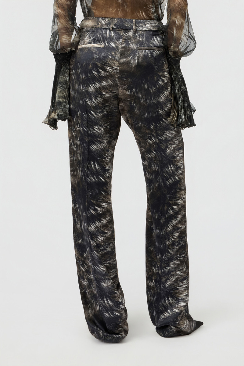 Trousers in Silk with Fur Print 4