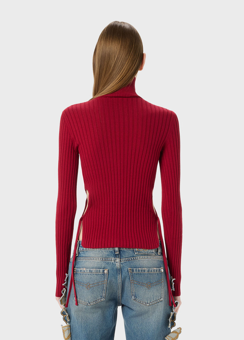RIBBED TOP WITH CUT-OUT AND TIES 3