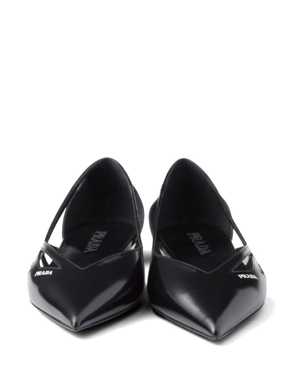 leather cut-out ballerinas - 5