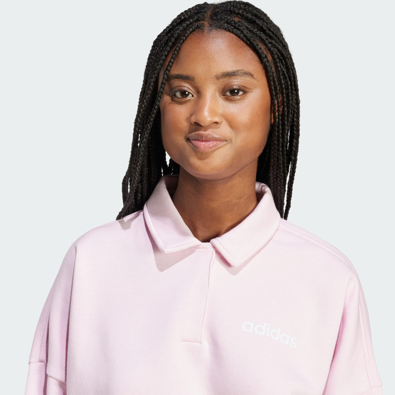 Essentials Linear Fleece Polo Sweatshirt 5