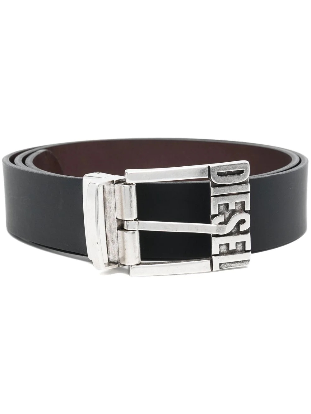 logo-buckle leather belt - 1