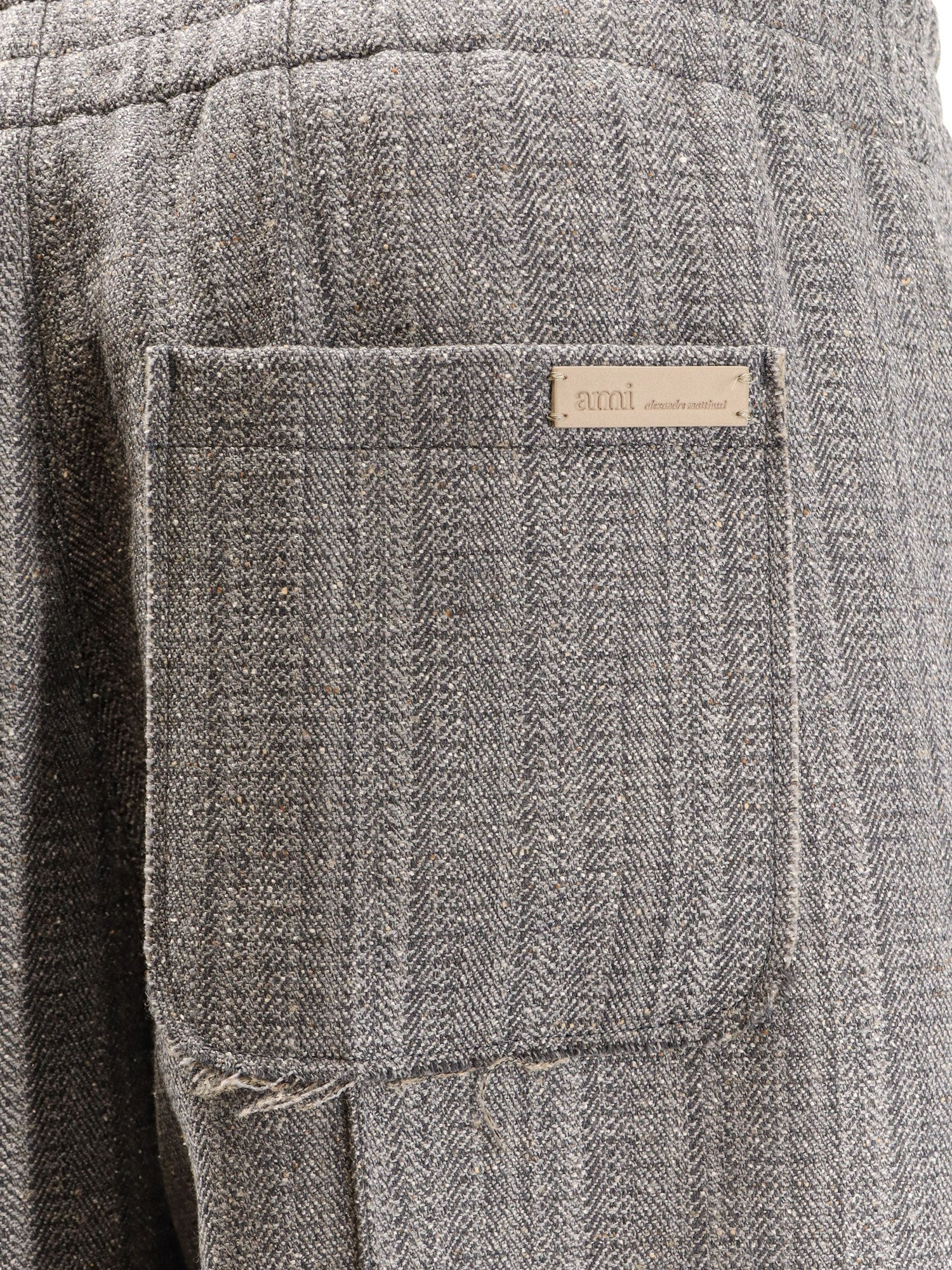 Ami Paris Virgin Wool Blend Trousers - 3