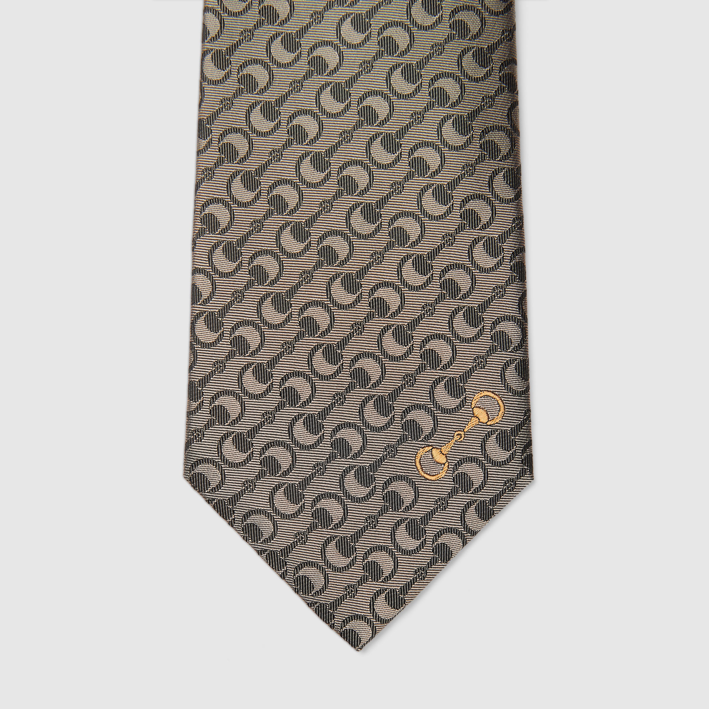 Horsebit silk jacquard tie - 4