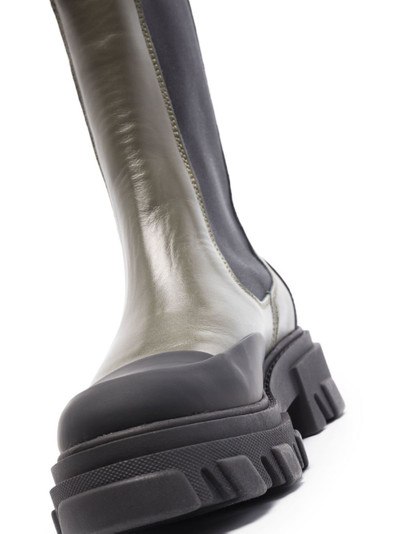GANNI polished-finish ridged-sole boots outlook