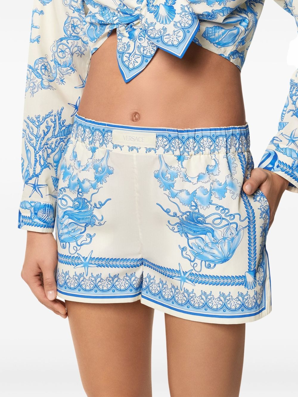 Underwater Barocco cotton shorts - 5
