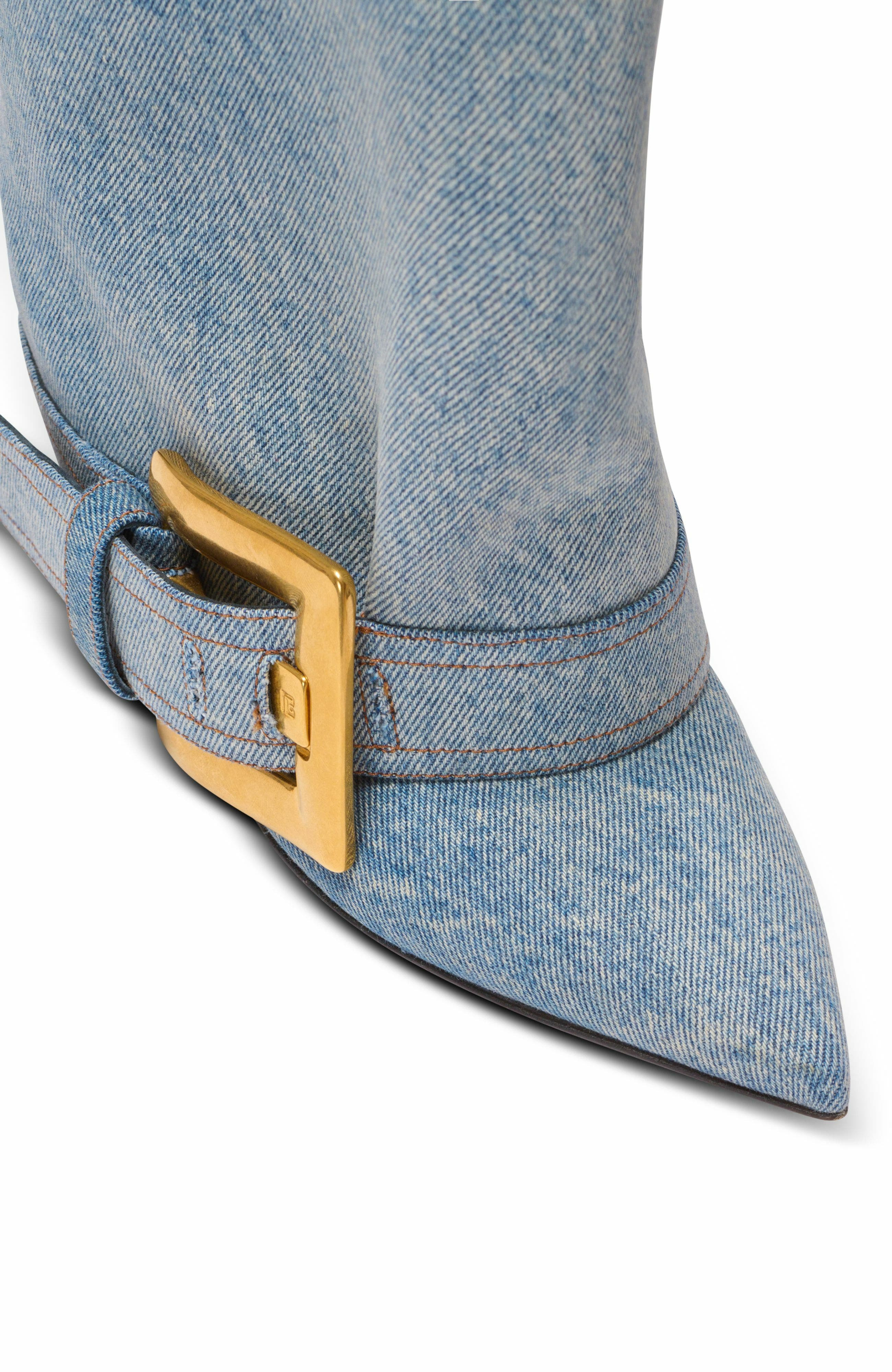 Balmain Anthem denim boots in Blue at Nordstrom - 5