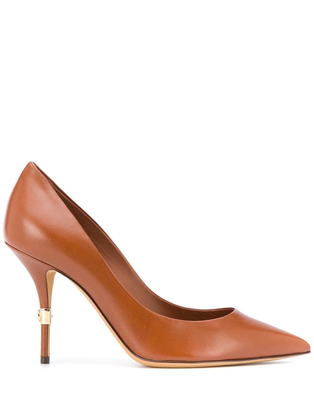 stiletto heal pumps with gold detailing - 1