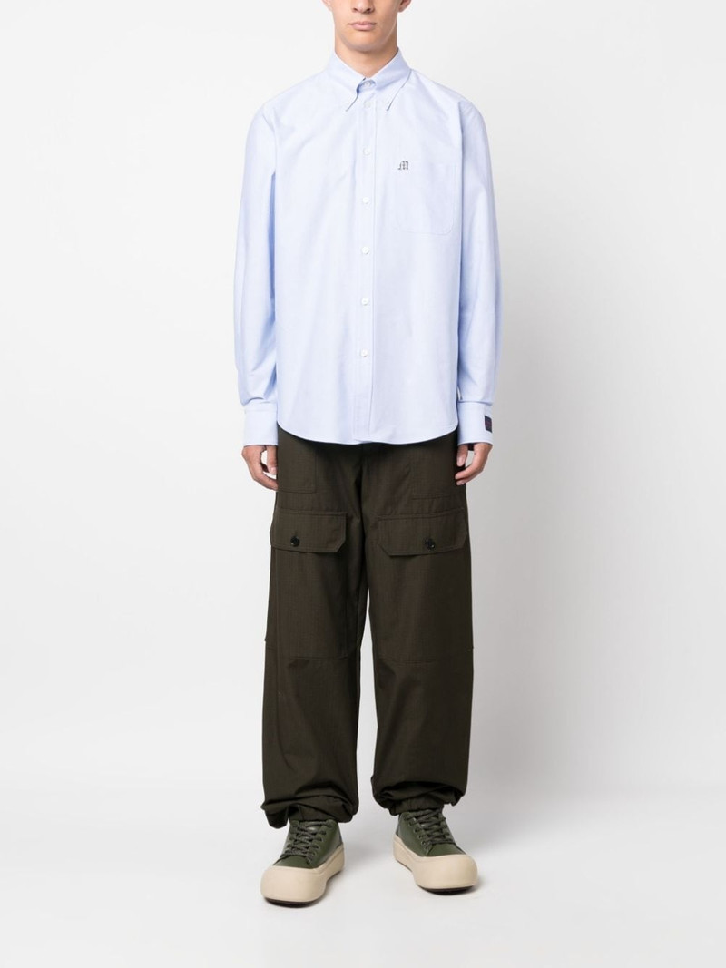 MSGM logo-appliqué cotton shirt outlook