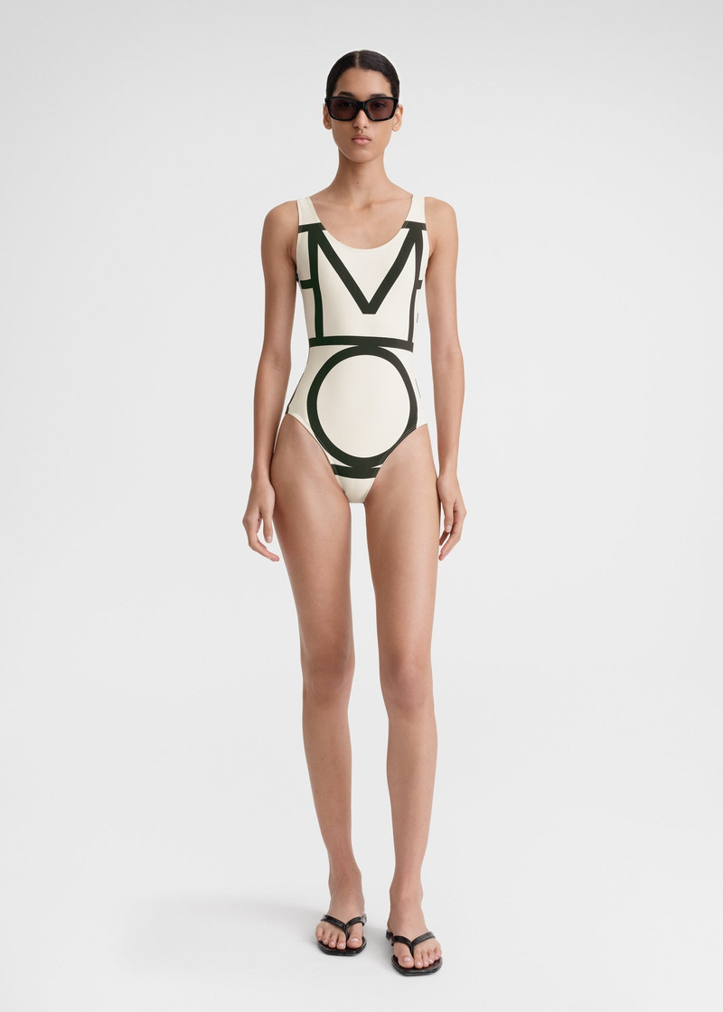 TOTEME Monogram swimsuit ecru outlook