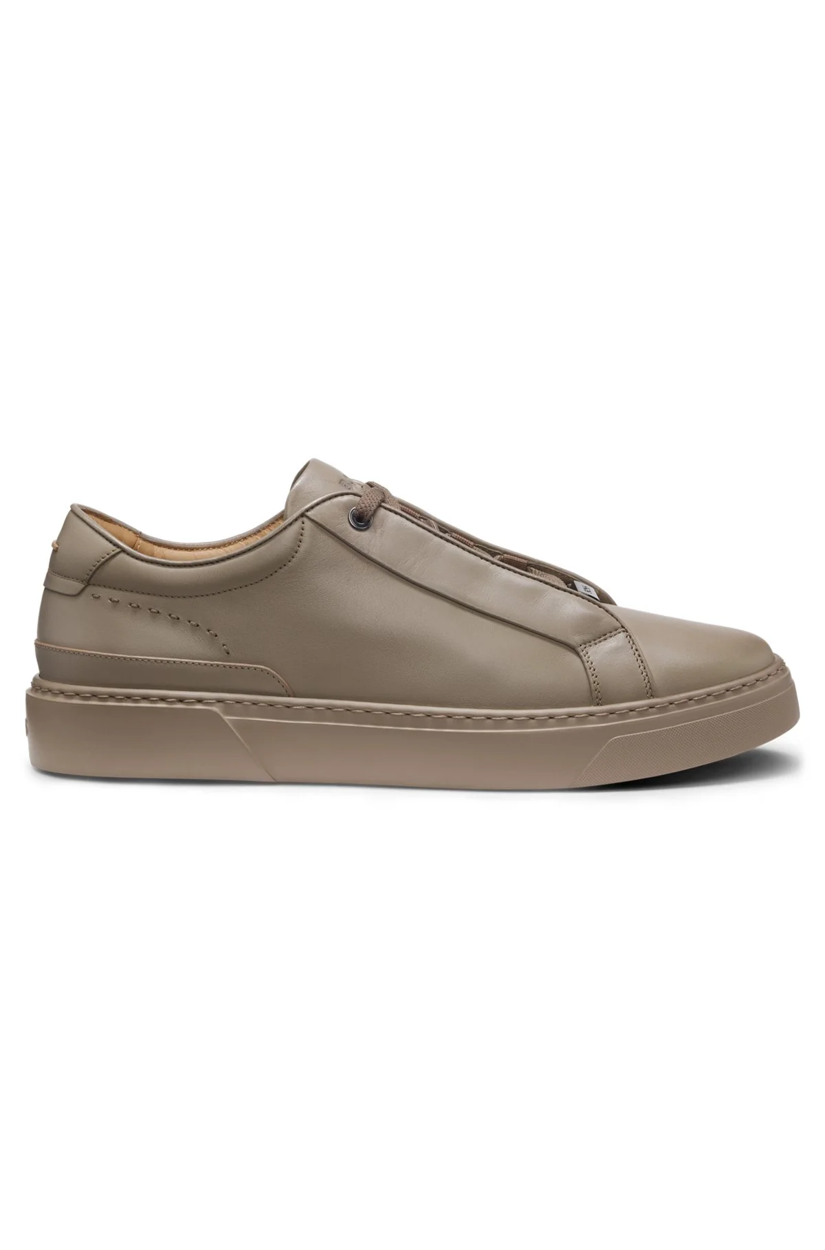 GARY SNEAKERS IN BRUSHED LEATHER WITH ELASTIC LACES - 1