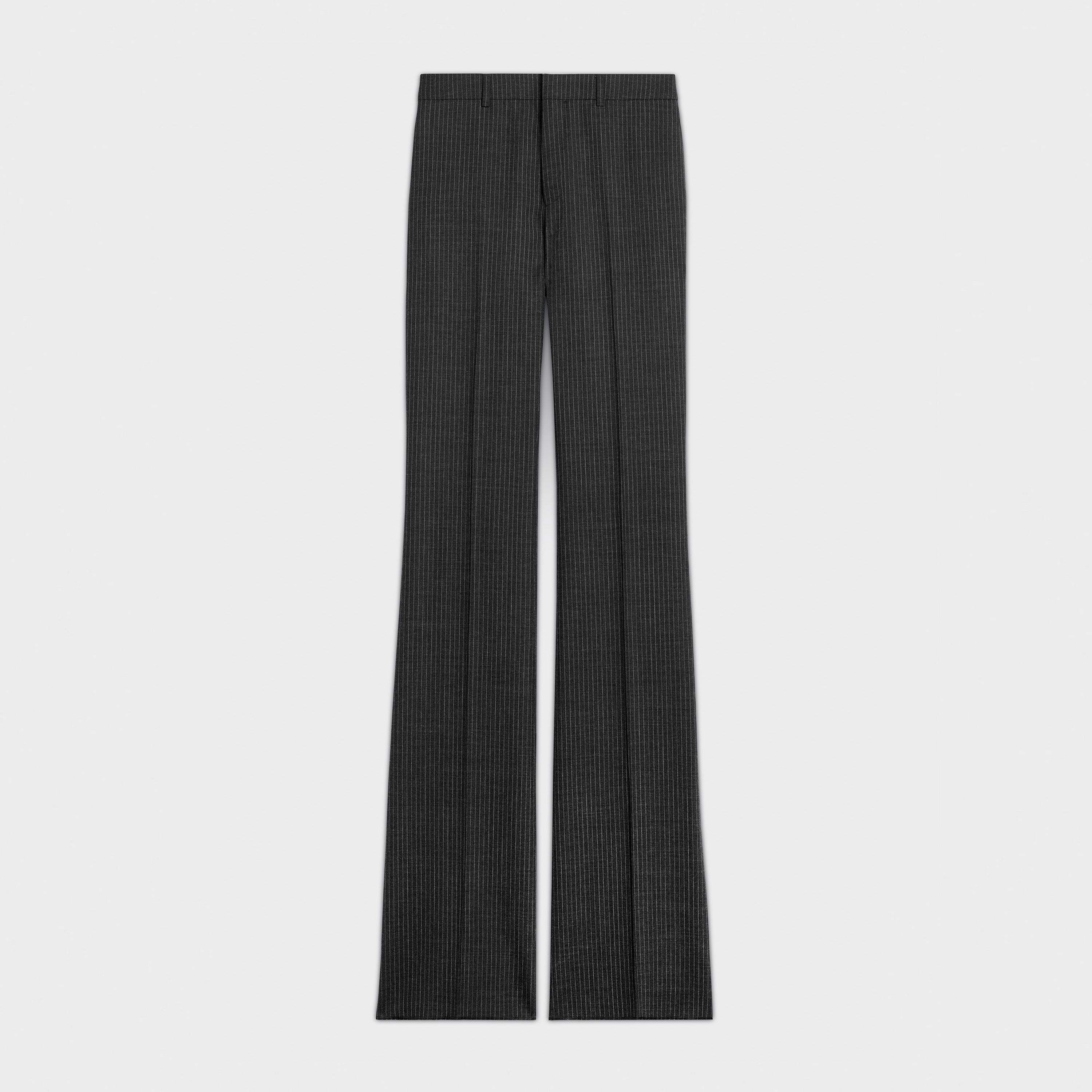 FLARED PANTS IN STRIPED WOOL FABRIC - 1