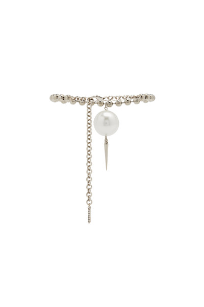 Alessandra Rich CHAIN CHOKER WITH PEARL PENDANT outlook