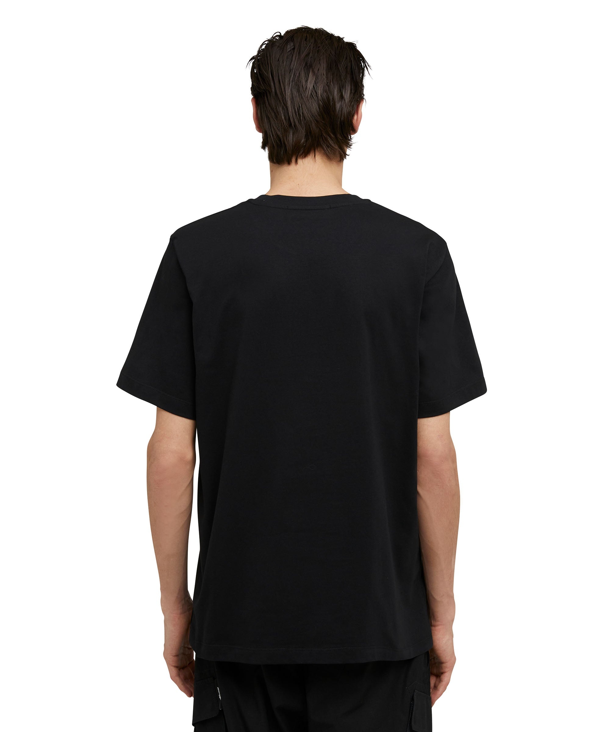 Cotton crewneck t-shirt with brushed MSGM logo at the neckline - 5