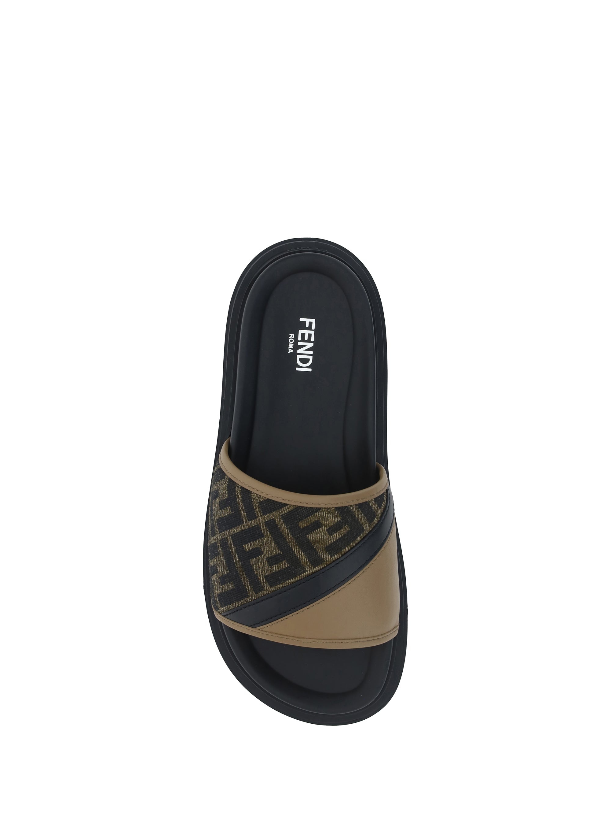サンダル FENDI Men Sandals Sand 7X1674AF5T F1OOF Fendi Logo Sandals - Free Shipping - BeyondStyle