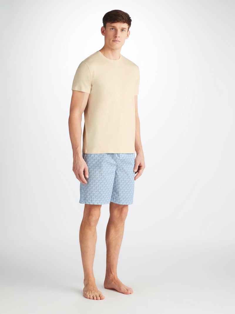 Men's Lounge Shorts Ledbury 72 Cotton Batiste Blue - 3