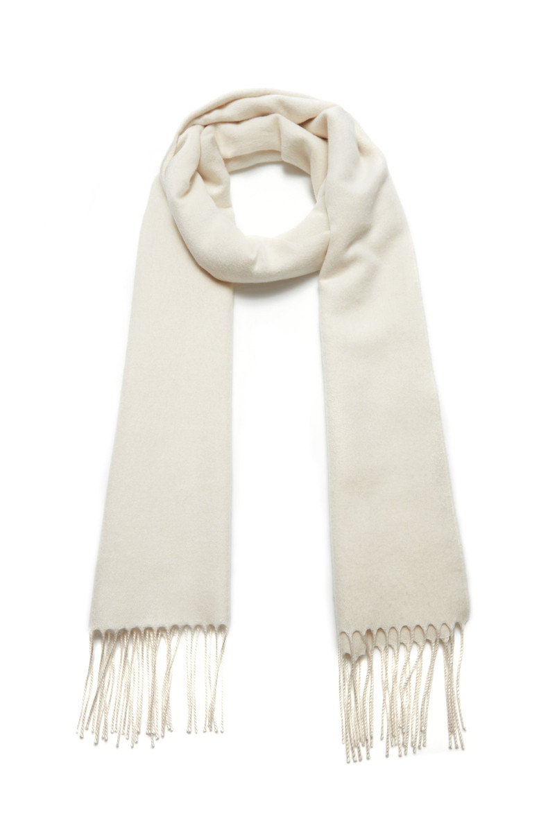 Blaine Fringe Scarf in Ivory Silk Cashmere 3