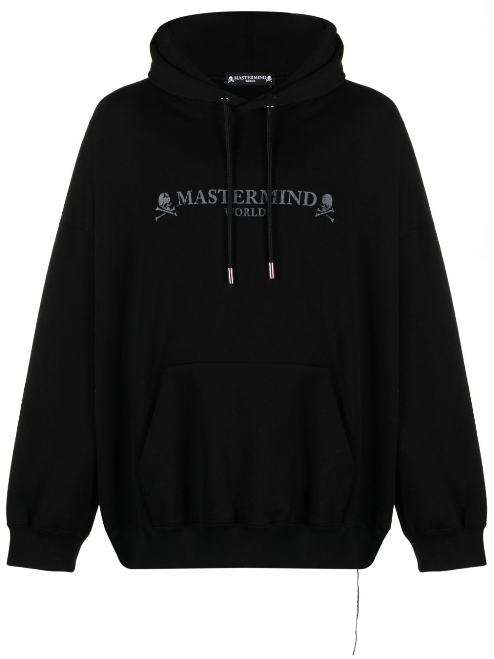 logo-print cotton drawstring hoodie - 1