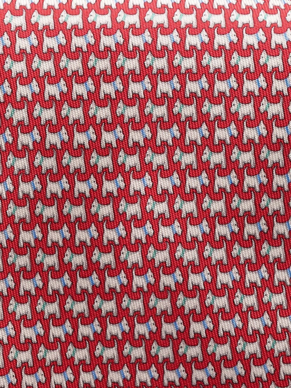 dog-print silk tie - 2