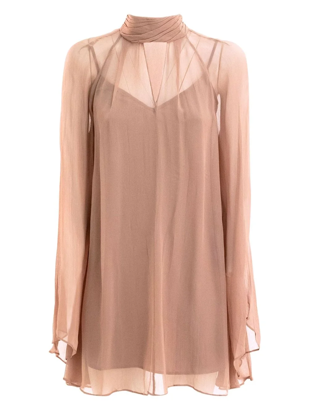 high-neck mini dress - 1