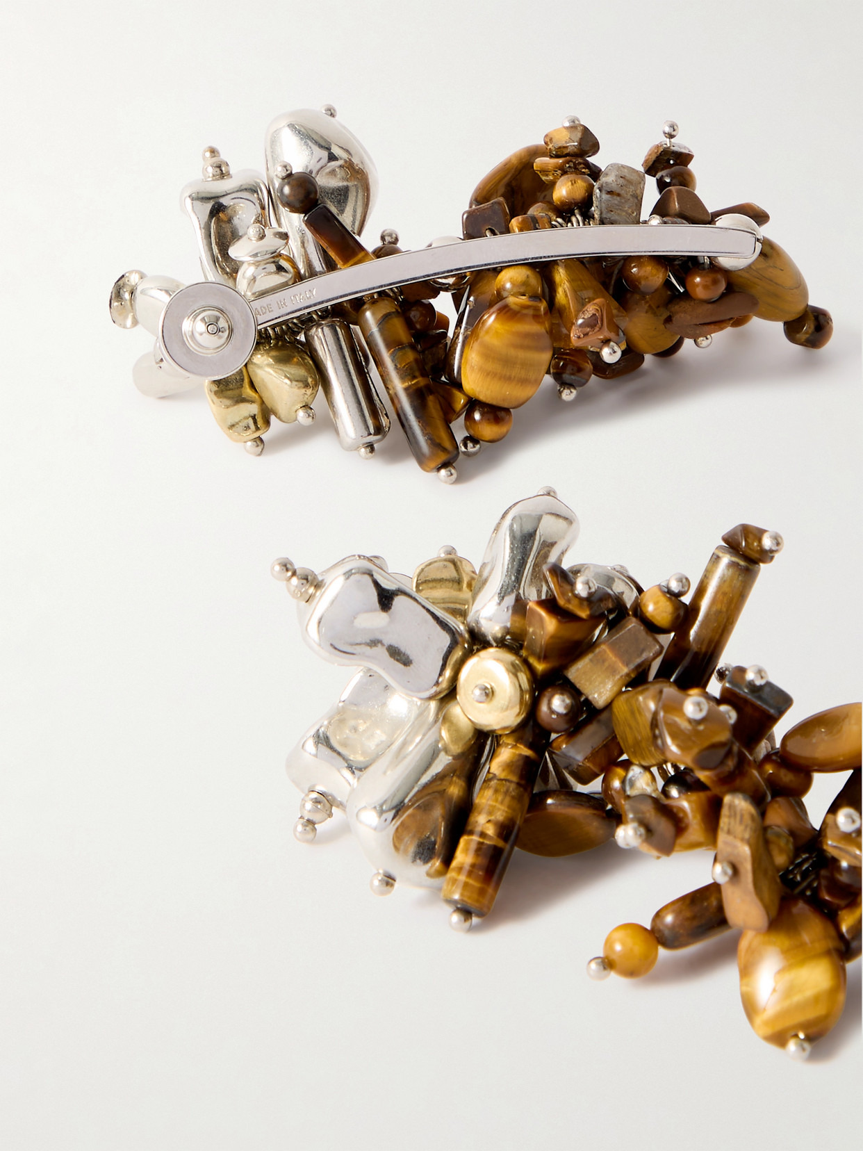 Silver- And Gold-tone Tiger's Eye Earrings - 3
