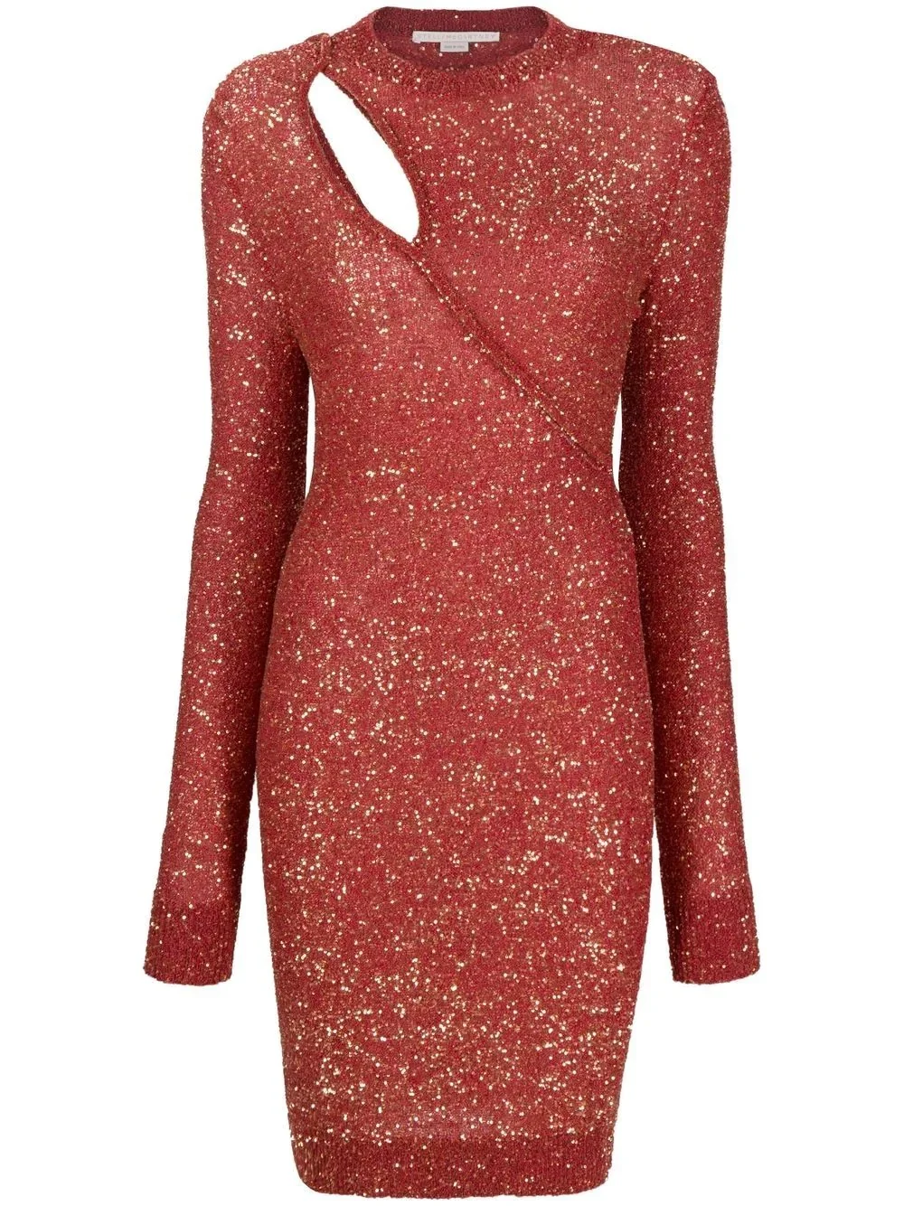 sequin-embellished cut-out dress - 1