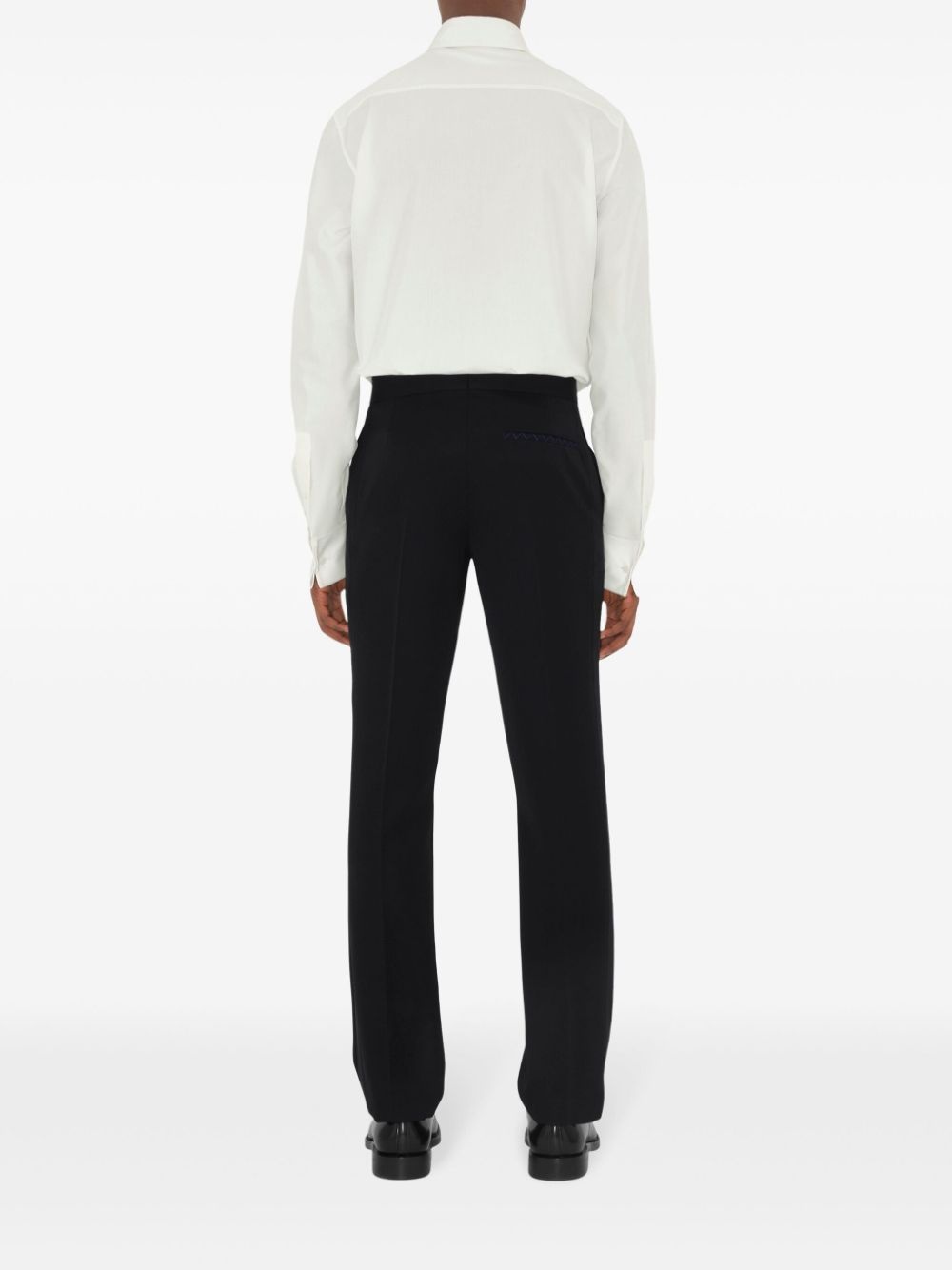 wool tuxedo trousers - 4